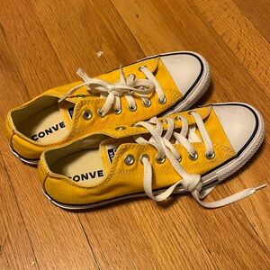 Converse, yellow low tops, NWOT, never worn.